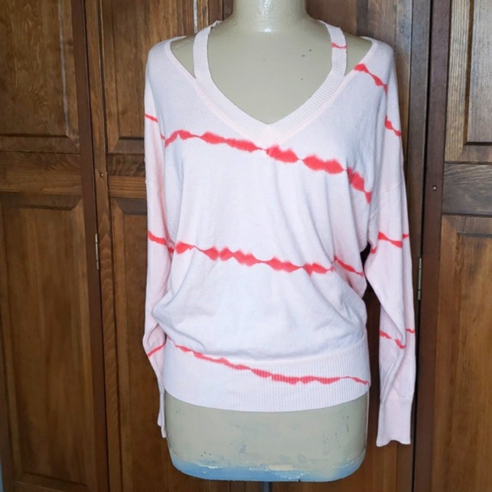 Evereve Jamison NWOT Lightweight Tie Dye Cut Out Sweater Sz M